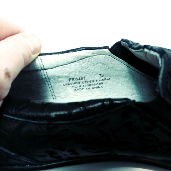 ALEGRIA Black Floral Clog Style Comfort Shoes - Picture 3 of 10